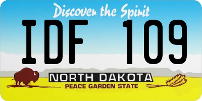 ND license plate IDF109