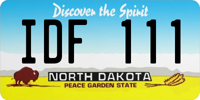 ND license plate IDF111