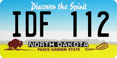 ND license plate IDF112