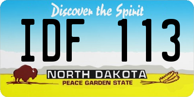 ND license plate IDF113