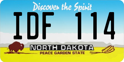 ND license plate IDF114