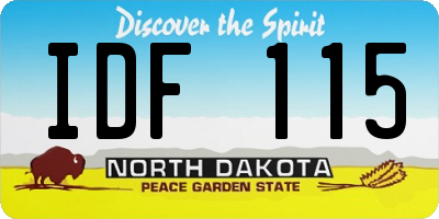 ND license plate IDF115