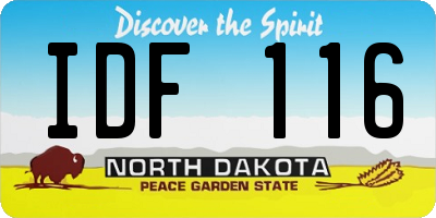 ND license plate IDF116