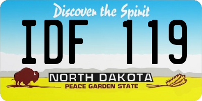 ND license plate IDF119