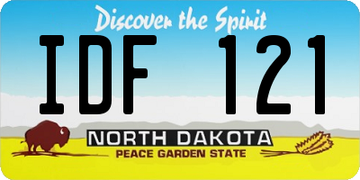 ND license plate IDF121