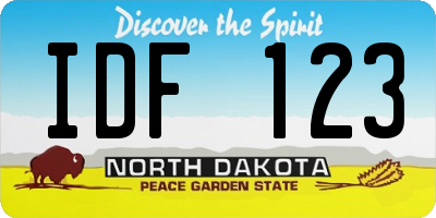 ND license plate IDF123