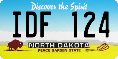 ND license plate IDF124