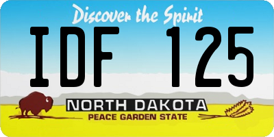 ND license plate IDF125