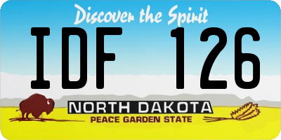ND license plate IDF126