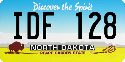 ND license plate IDF128