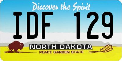 ND license plate IDF129
