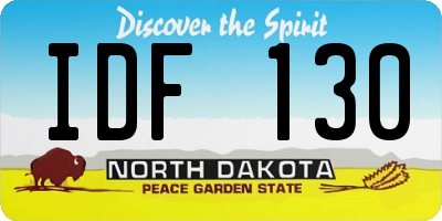 ND license plate IDF130