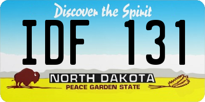 ND license plate IDF131