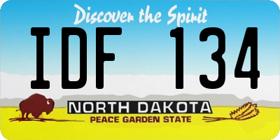 ND license plate IDF134