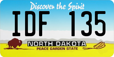 ND license plate IDF135