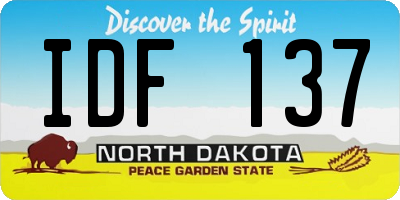 ND license plate IDF137