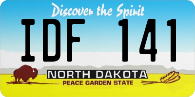 ND license plate IDF141