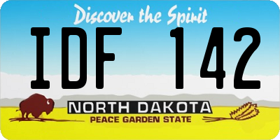 ND license plate IDF142