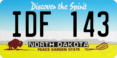ND license plate IDF143