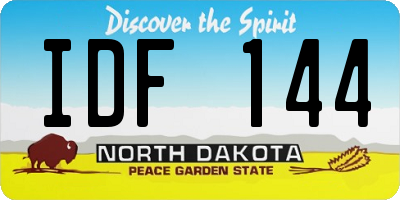 ND license plate IDF144