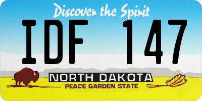 ND license plate IDF147