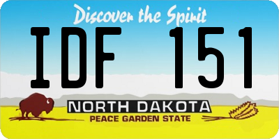 ND license plate IDF151