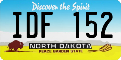 ND license plate IDF152