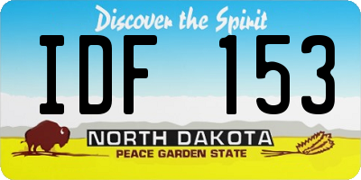 ND license plate IDF153