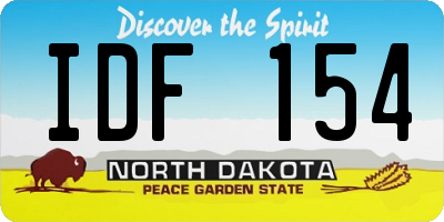 ND license plate IDF154