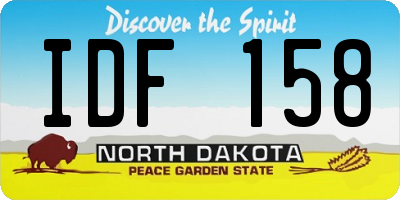 ND license plate IDF158
