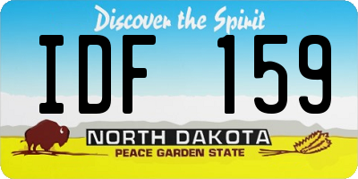 ND license plate IDF159