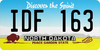 ND license plate IDF163