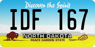 ND license plate IDF167