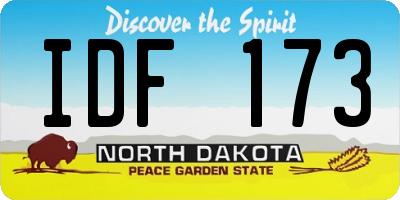 ND license plate IDF173