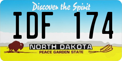 ND license plate IDF174