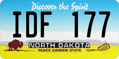 ND license plate IDF177