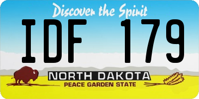 ND license plate IDF179