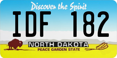 ND license plate IDF182