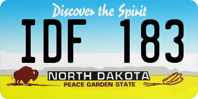 ND license plate IDF183