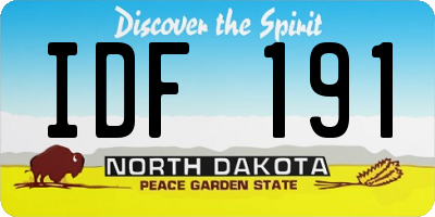 ND license plate IDF191