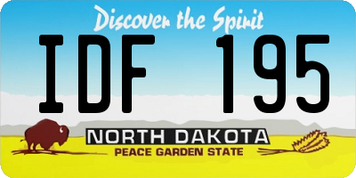 ND license plate IDF195