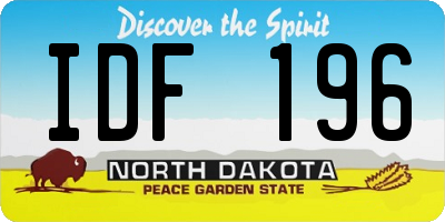 ND license plate IDF196