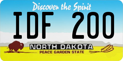 ND license plate IDF200