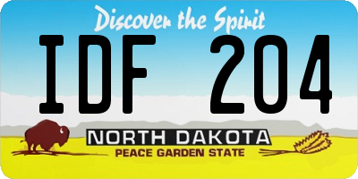 ND license plate IDF204