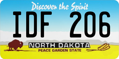ND license plate IDF206
