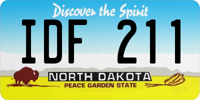 ND license plate IDF211