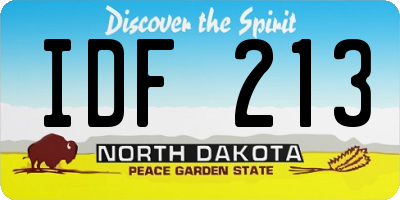ND license plate IDF213