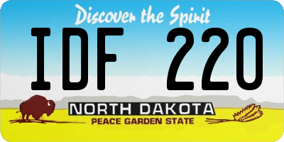 ND license plate IDF220