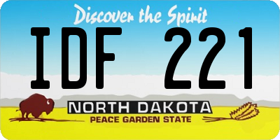 ND license plate IDF221