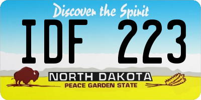 ND license plate IDF223